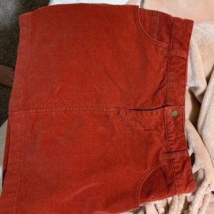 Urban Outfitters Red Corduroy Skirt